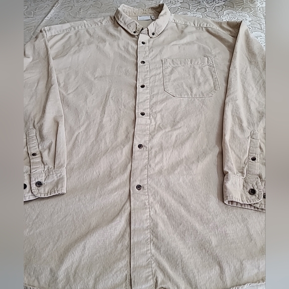 OSOS Design 90s Men's Oversized  Velvet Shirt in Ecru Color Sixe 4XL - Picture 8 of 11